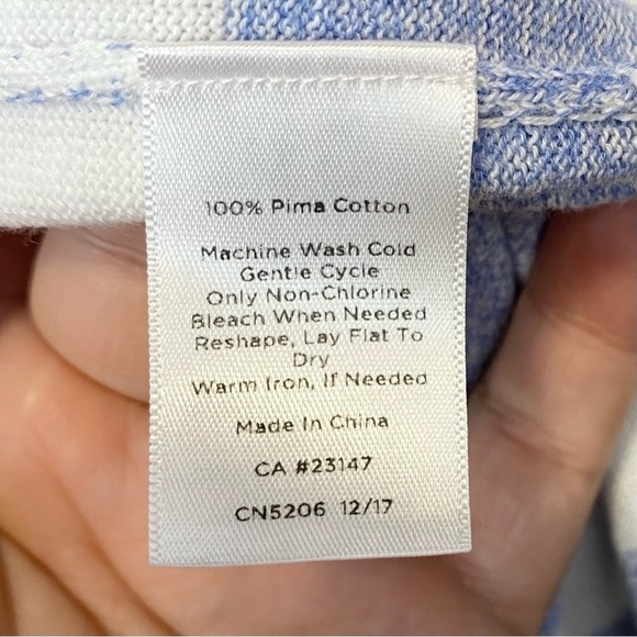 Talbots Blue Striped Sweater Cardigan Duster MP - Picture 7 of 12